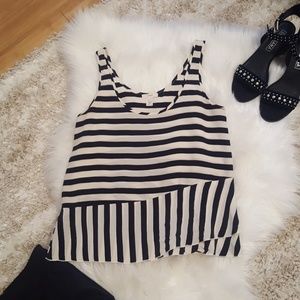 J Crew Silk Striped Top